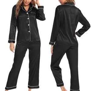 Black silk pajama set
